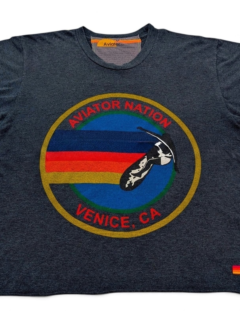 Aviator Nation Windsurfer Boyfriend Tee Charcoal Medium